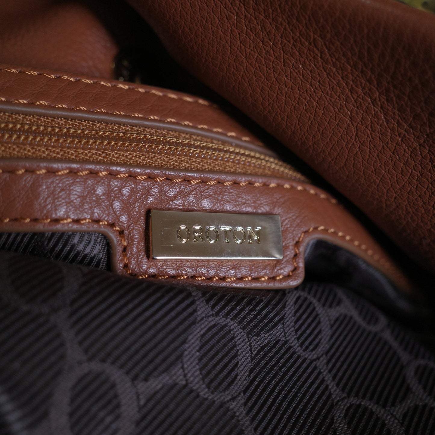 Oroton Tan Leather Shoulder Bag