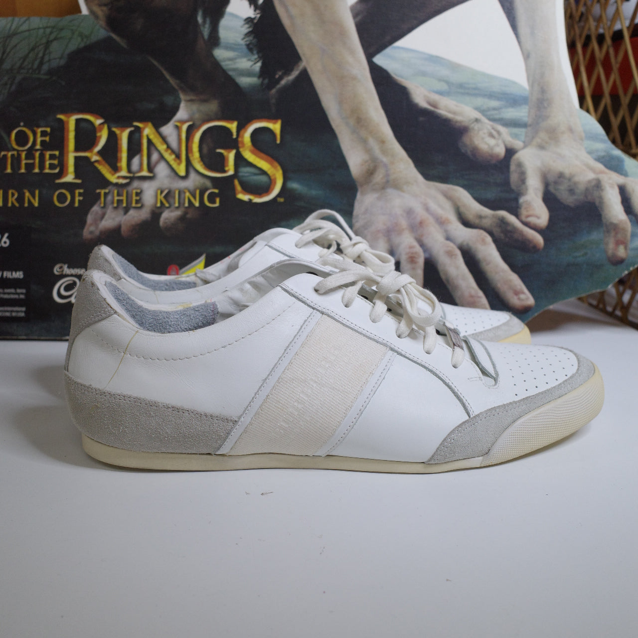 Burberry Suede Leather White/Grey Trainers EU 44 US11