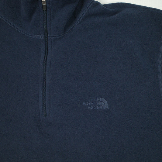 The North Face Navy Quarter Zip Thin Fleece Pullover Sweater Mens Large