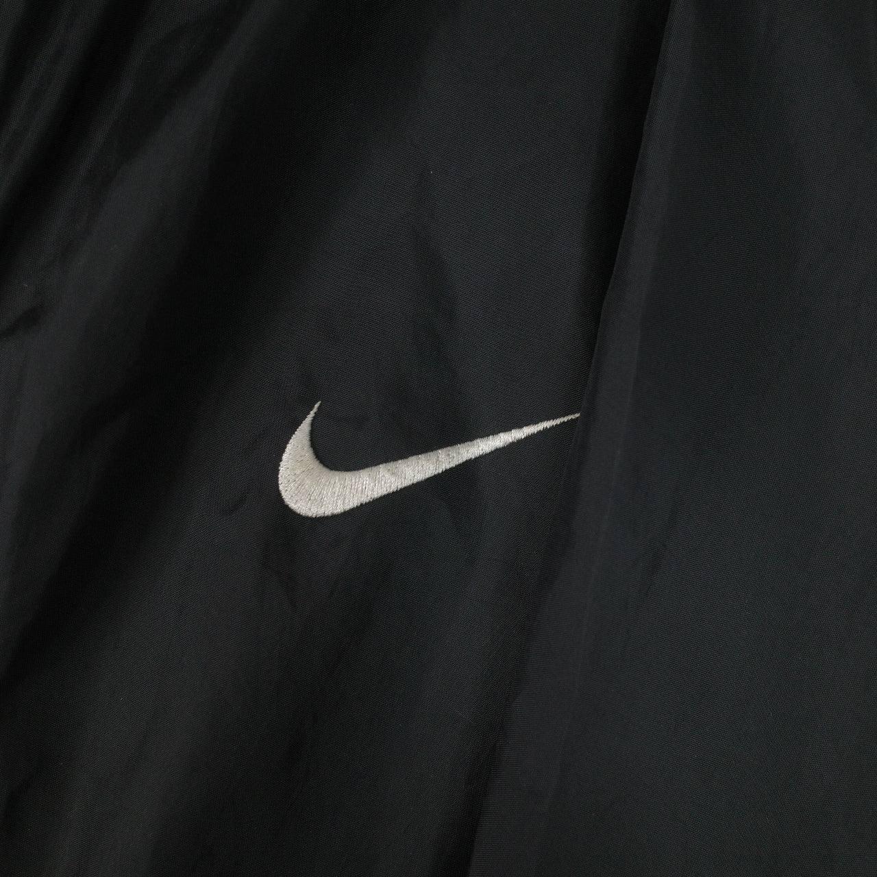 Vintage Nike Nylon Black Big Back Windbreaker Swoosh Coat Jacket Overcoat Mens Medium