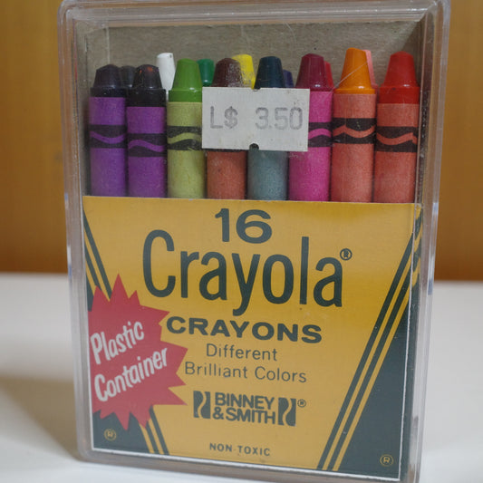 Crayola Crayons Vintage Plastic Container Binney & Smith No. 16 P Made In USA