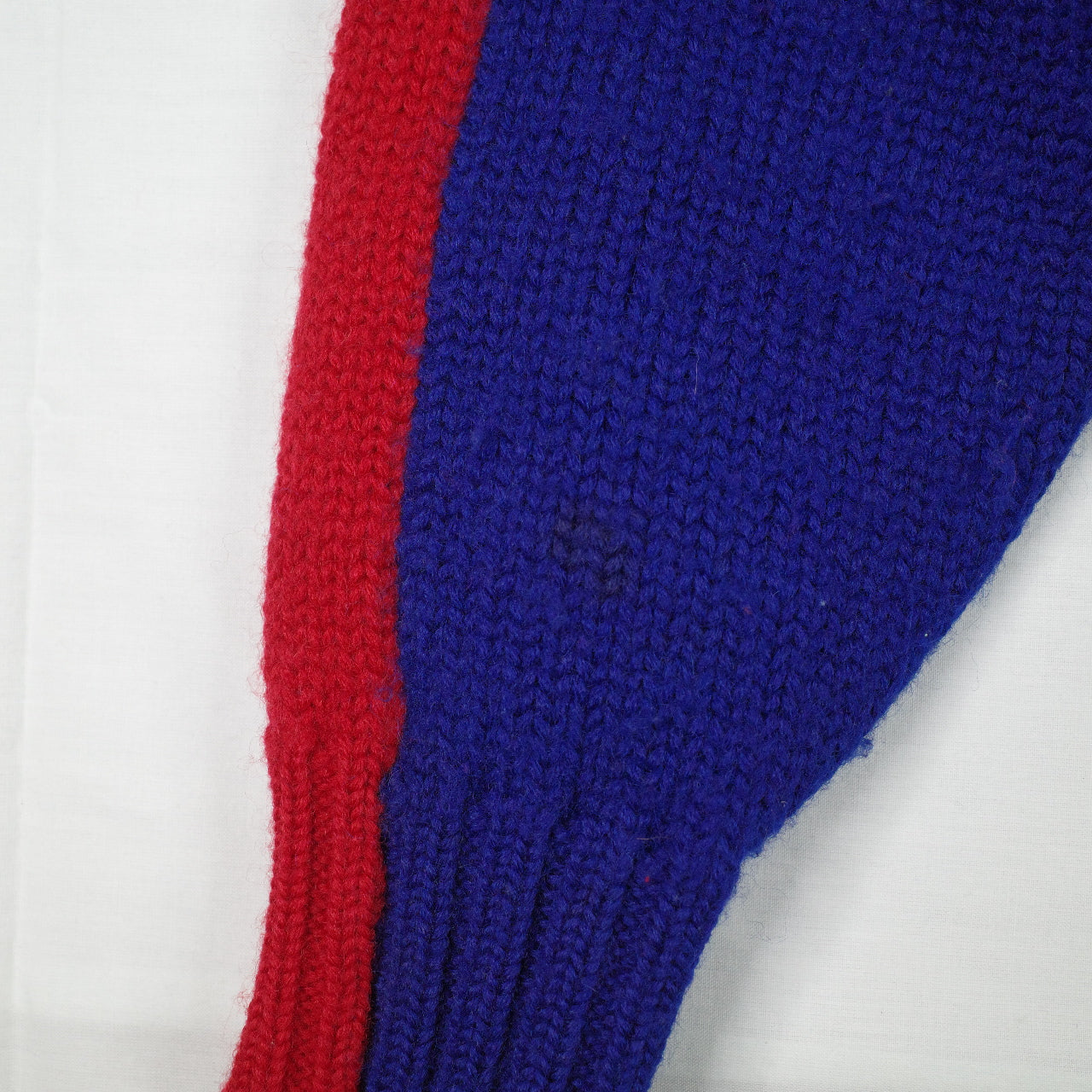 Vintage Ralph Lauren Uni Crest Wool Knit Sweater Blue Red Mens Small