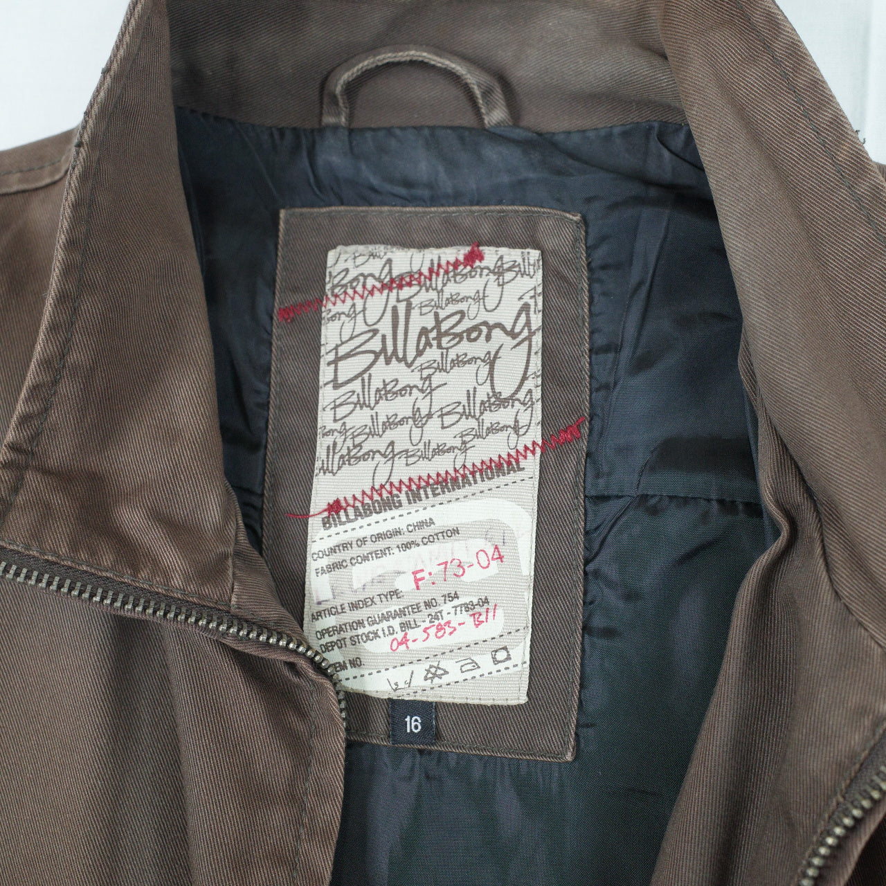 Billabong 2000's Brown Script Bomber Jacket Women's 18