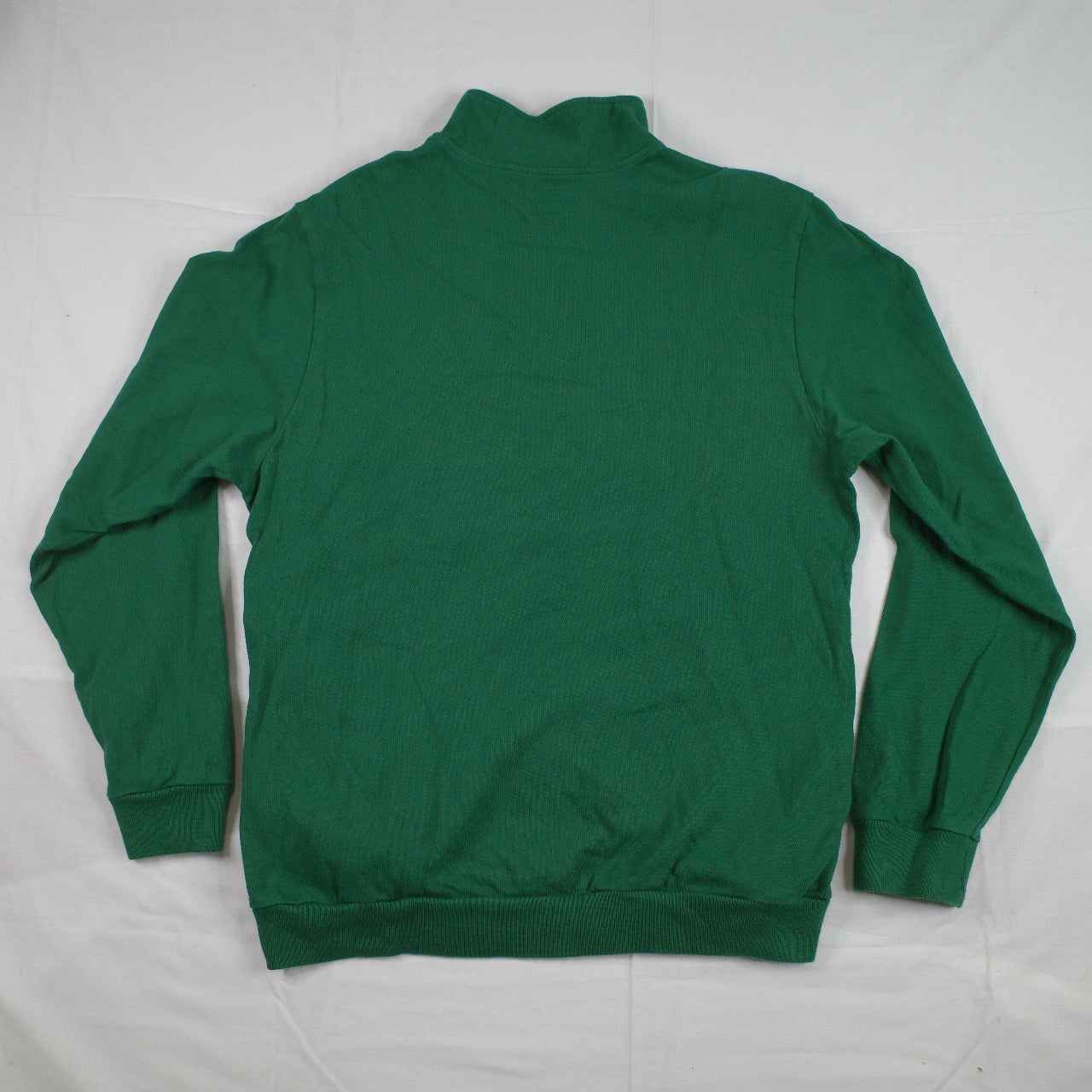 Supreme Logo Tape Stripe Green White 1/4 Zip Sweater Mens Large