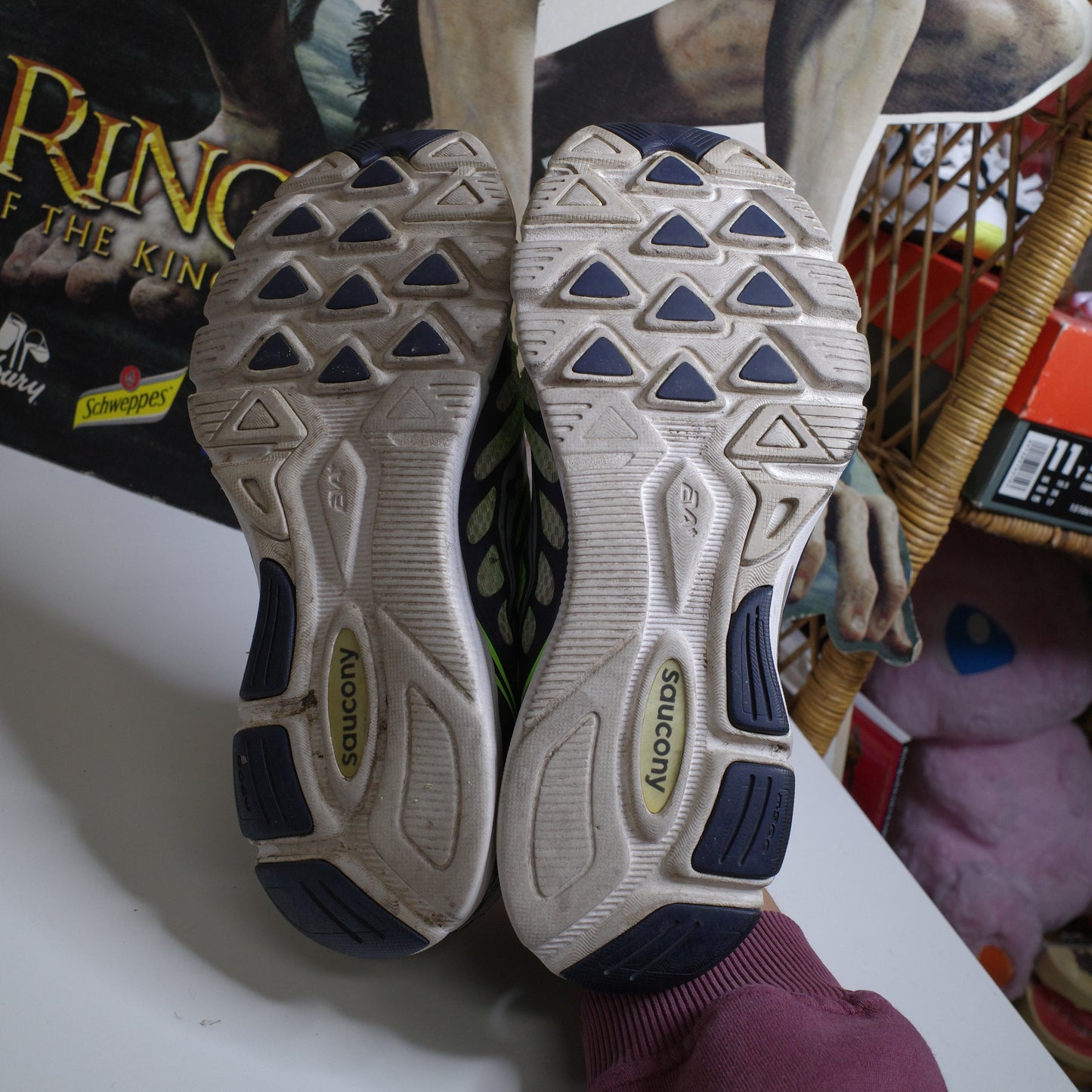 Saucony Kinvara 3 Neon Green White US9 SAMPLE