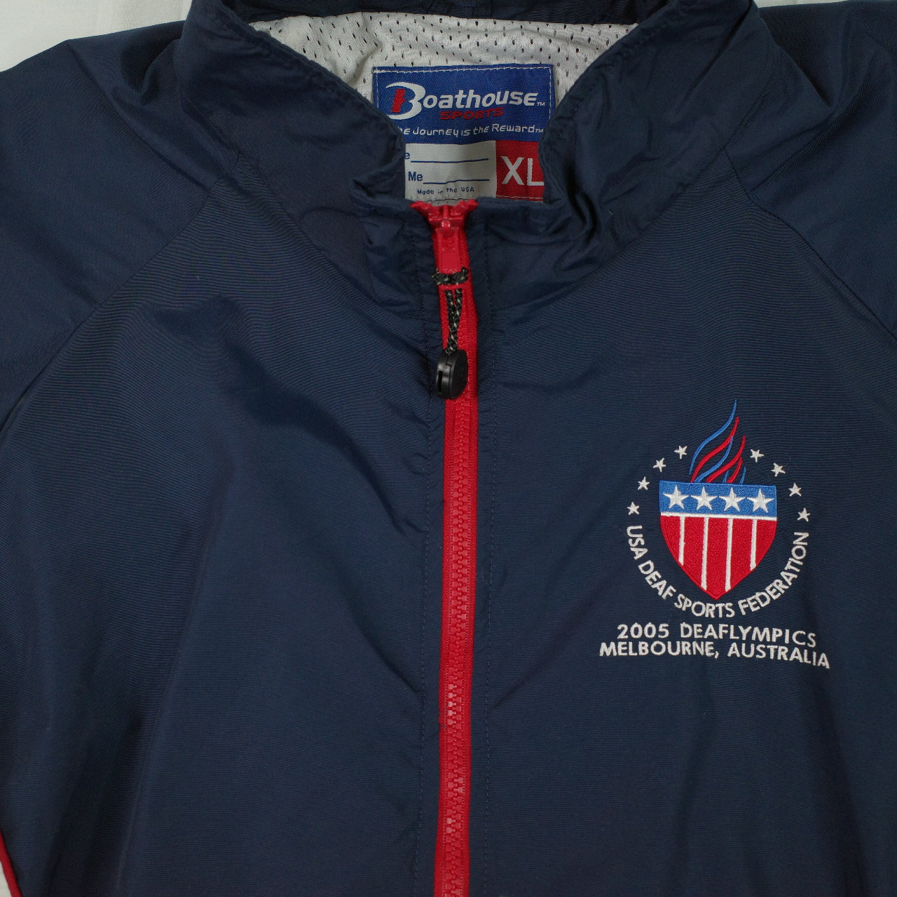 USA Deaf Sports Federation 2005 Melbourne Track Jacket Made In USA Mens XL