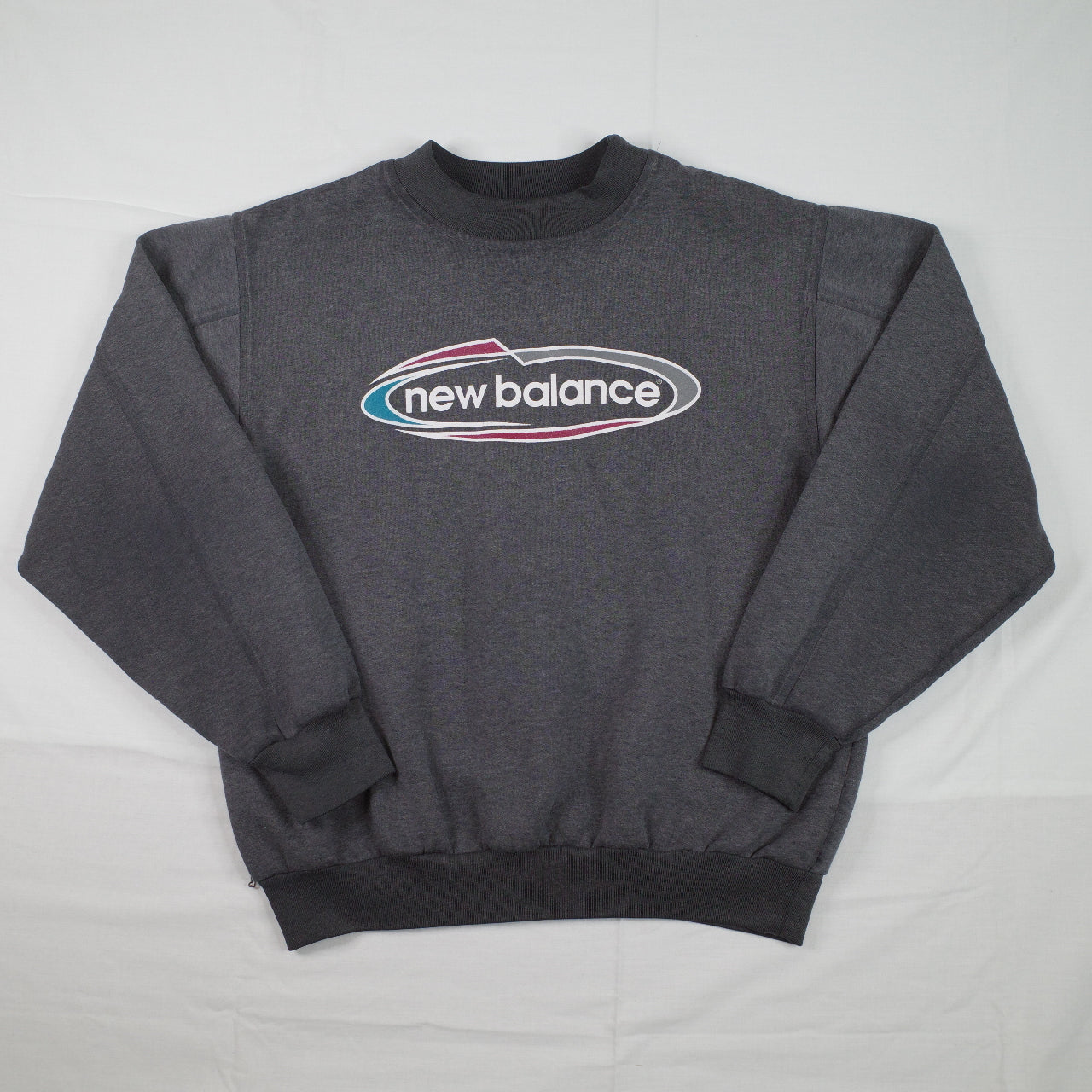 New Balance 90's Made In Austalia Faded Grey Crewneck Spellout Men's Small