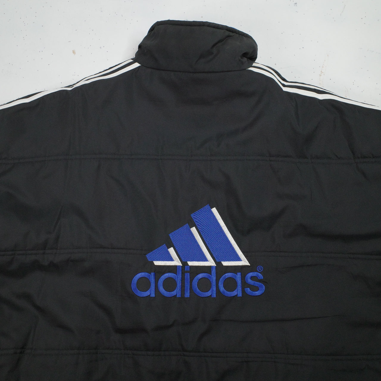 Vintage Adidas Puffer Jacket Size XL Blue Black Reversible 90s Y2K