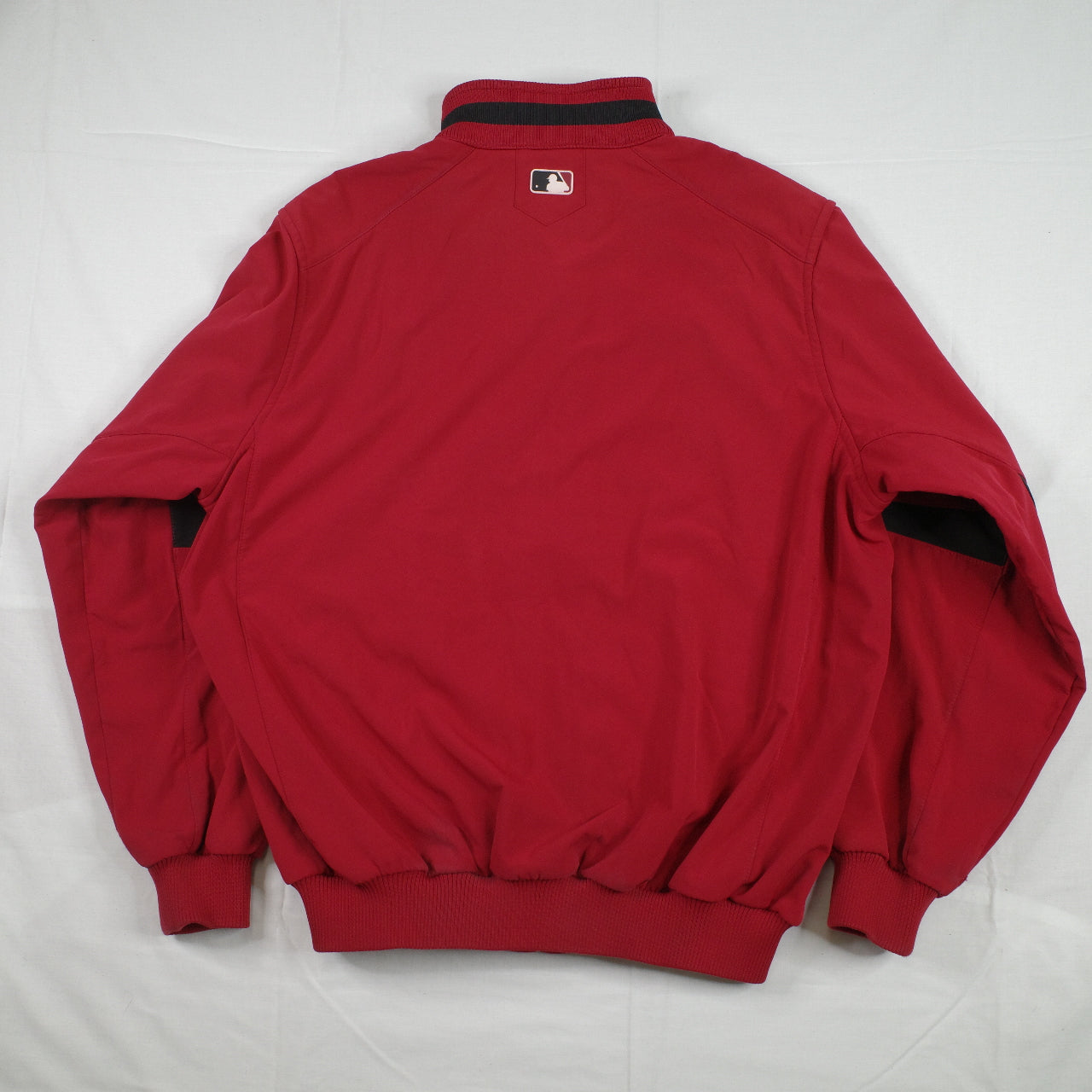 Houston Astros Jacket Mens Large Red Black MLB Baseball Majestic Full Zip Script