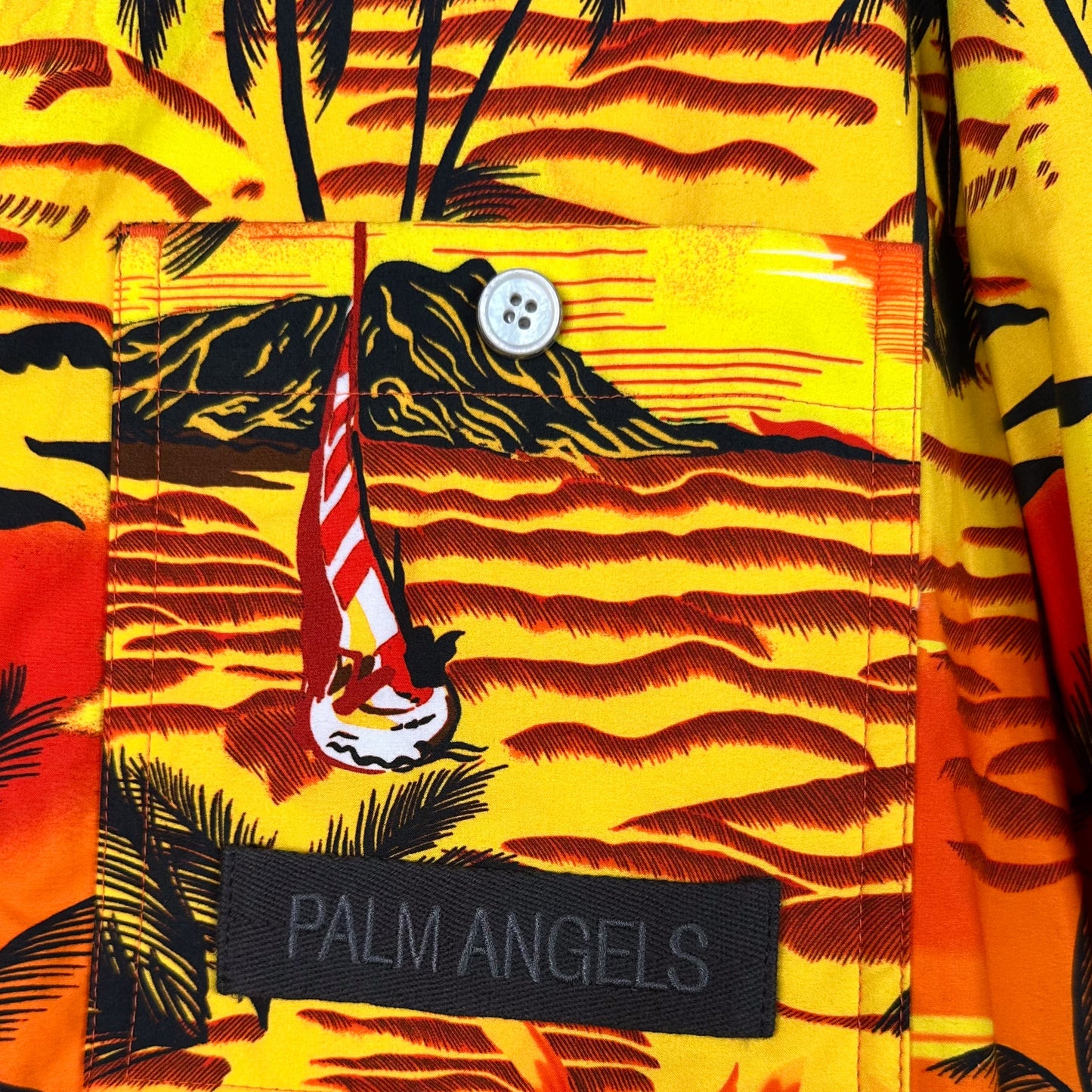 Moncler Genius 8 Palm Angels Down Coat Printed Organic Cotton Mens Large