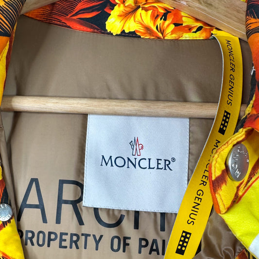 Moncler Genius 8 Palm Angels Down Coat Printed Organic Cotton Mens Large
