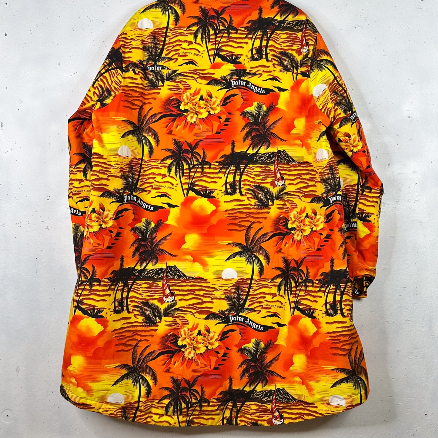 Moncler Genius 8 Palm Angels Down Coat Printed Organic Cotton Mens Large