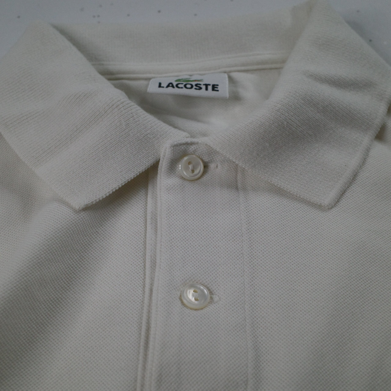 Vintage Lacoste Polo Shirt White Short Sleeve Mens Size 5 Large