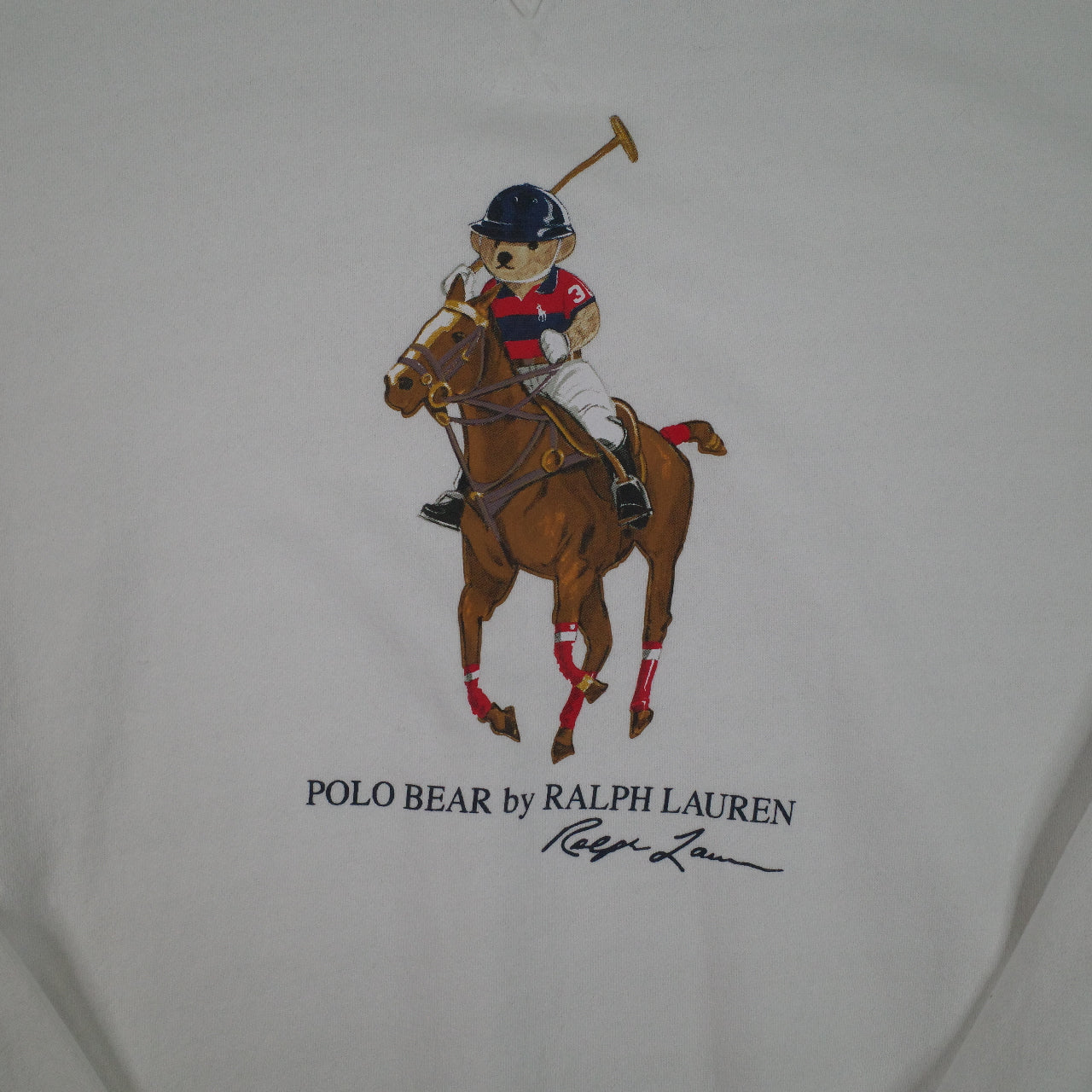 Polo Ralph Lauren Preppy Bear Polo Bear Pullover Sweatshirt White Mens XXL NWT