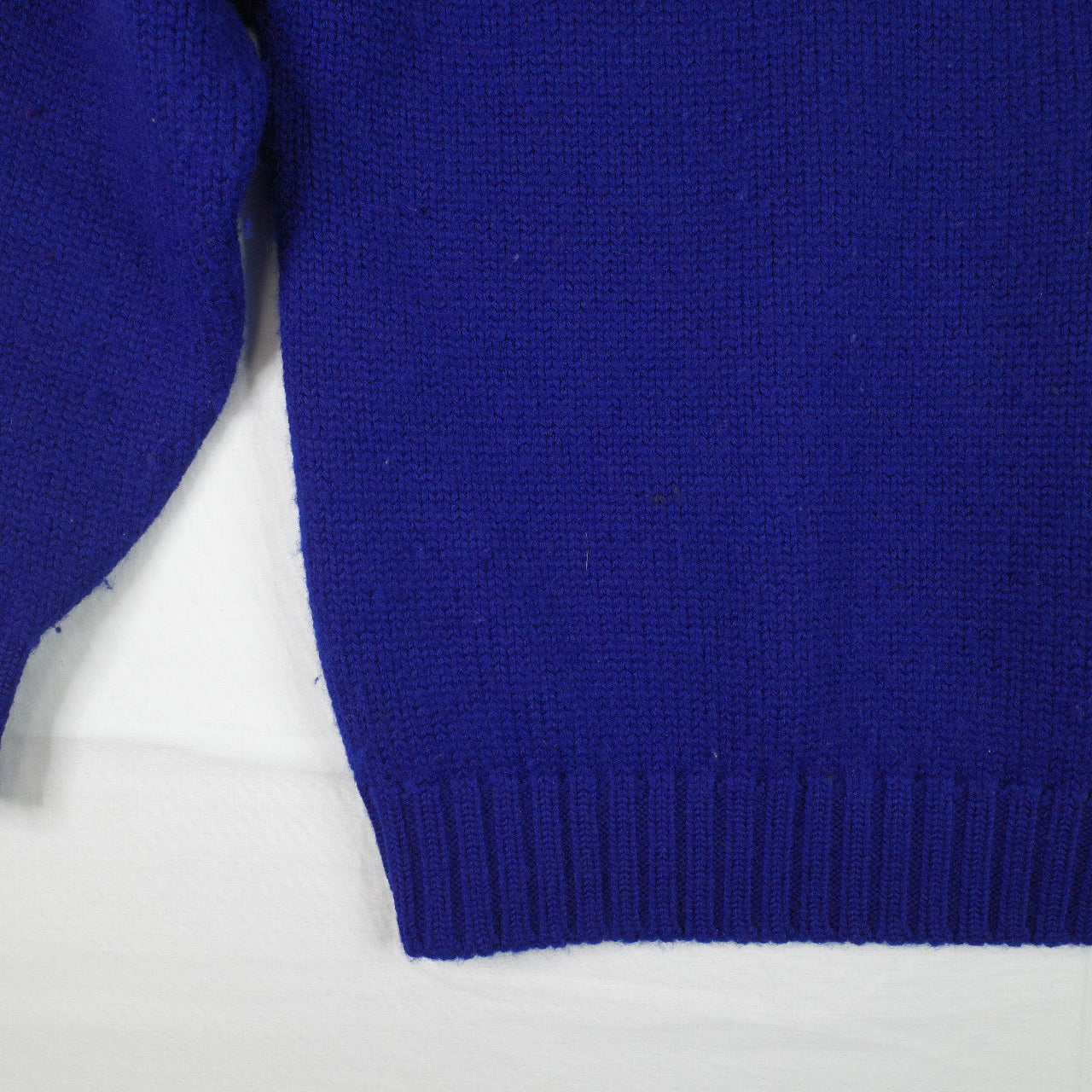 Vintage Ralph Lauren Uni Crest Wool Knit Sweater Blue Red Mens Small