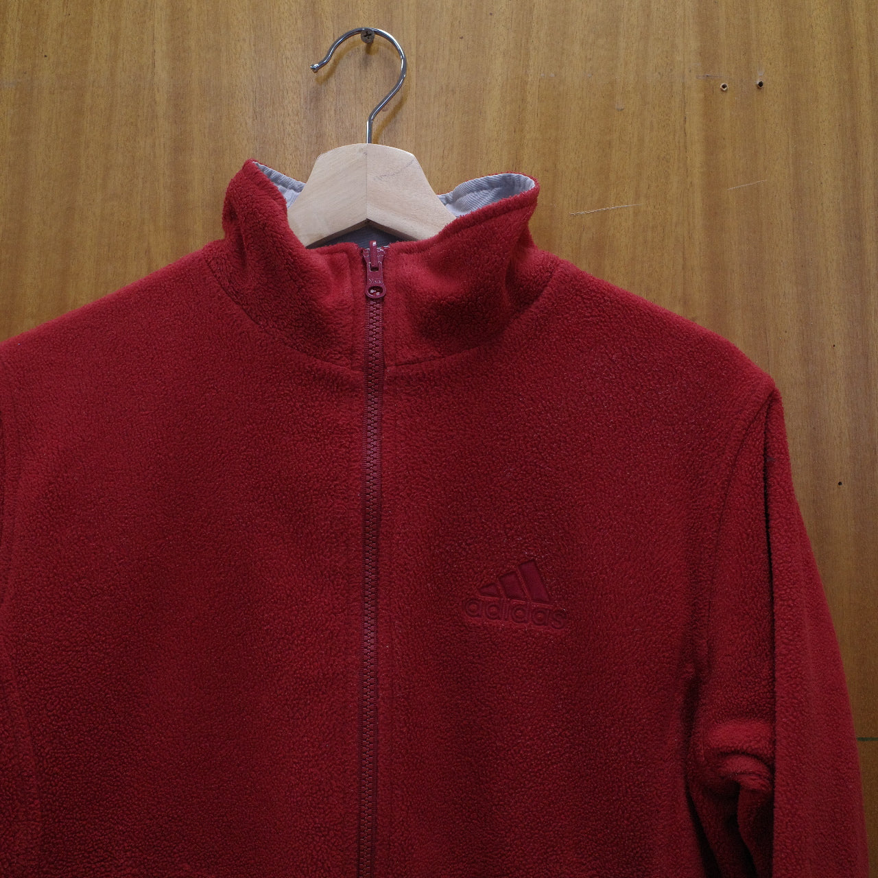 Adidas Reversible Vintage Fleece Nylon Jacket Grey Orange Women’s 10 Small