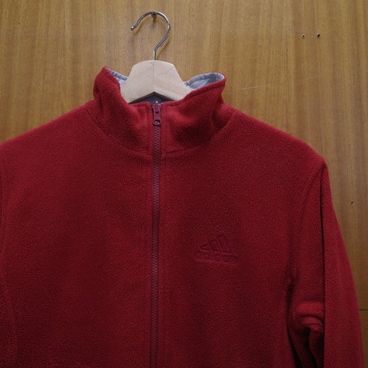 Adidas Reversible Vintage Fleece Nylon Jacket Grey Orange Women’s 10 Small