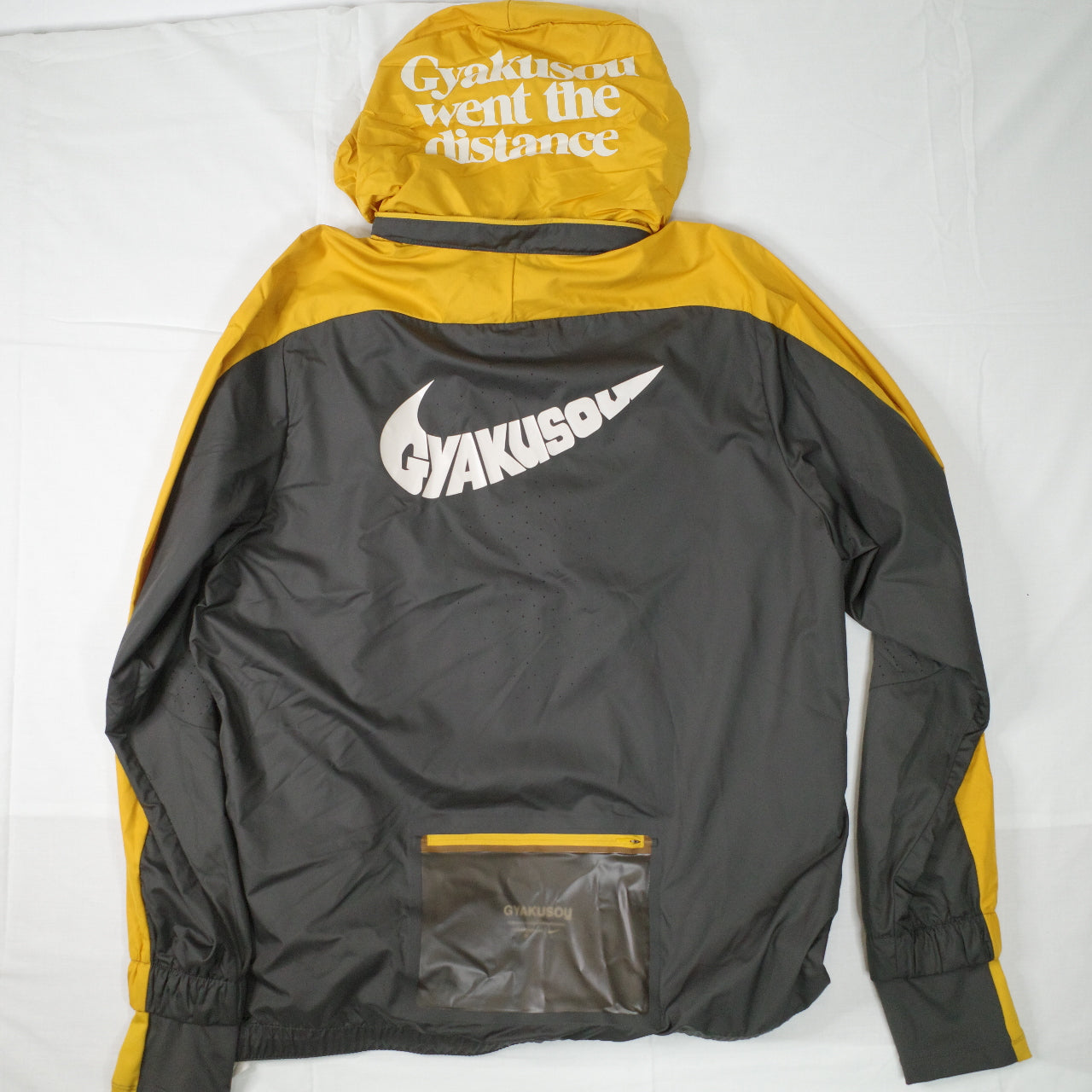 Nike Gyakusou Running Hooded Jacket Mens Size XL Packable 3-1 Pewter Yellow
