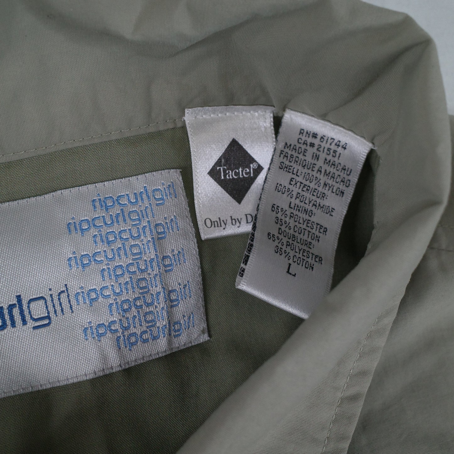 Vintage RipcurlGirl Trench Jacket Olive Womens Large