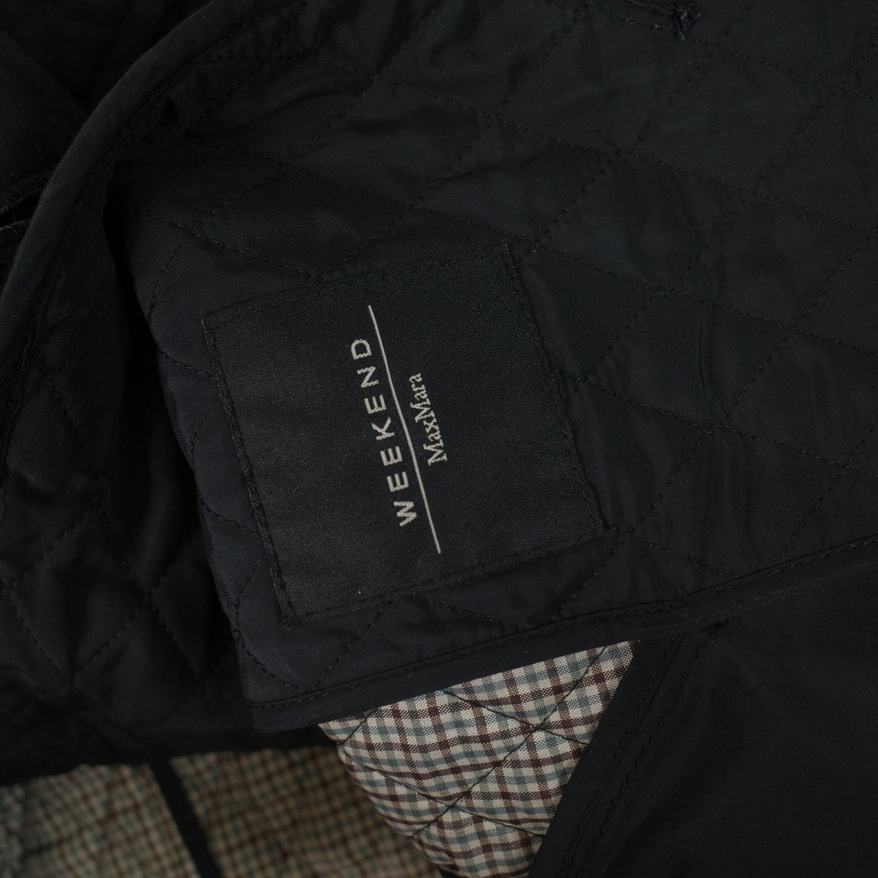 Max Mara Vintage Quilted Black Jacket Missing Buttoms Size 14