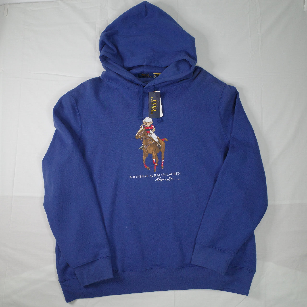Polo Ralph Lauren Preppy Bear Polo Bear Pullover Hoodie Hooded Sweatshirt Blue Mens XXL