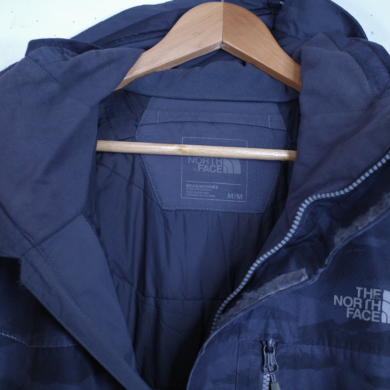 The North Face Black Camo Full Zip Waterproof Jacket Men's Medium Dryvent