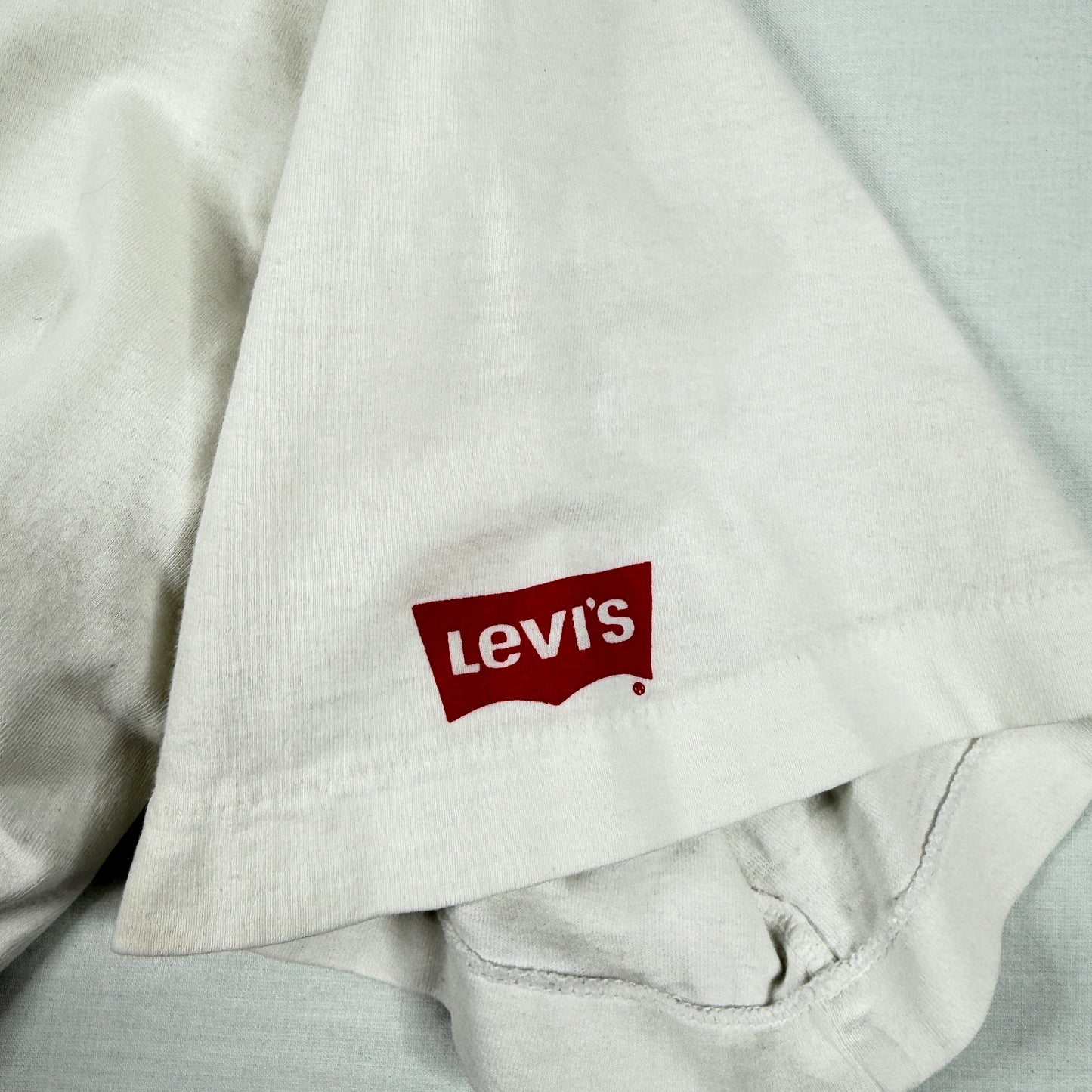 Vintage Levis Knitwear White T-Shirt Single Stitch Mens Large