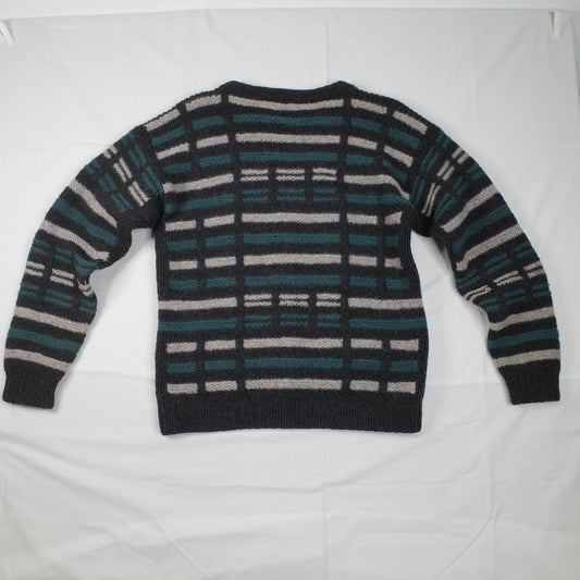 Coogi Style Boytex Pure Wool 90's Hand Made Knit Fleece Sweater Mens Large