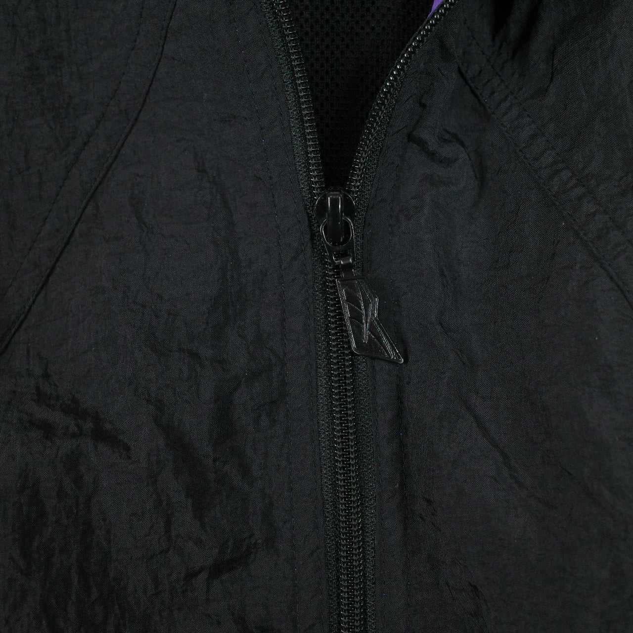 Vintage Reebok Black Purple Track Set Zip Jacket Pants Mens Medium
