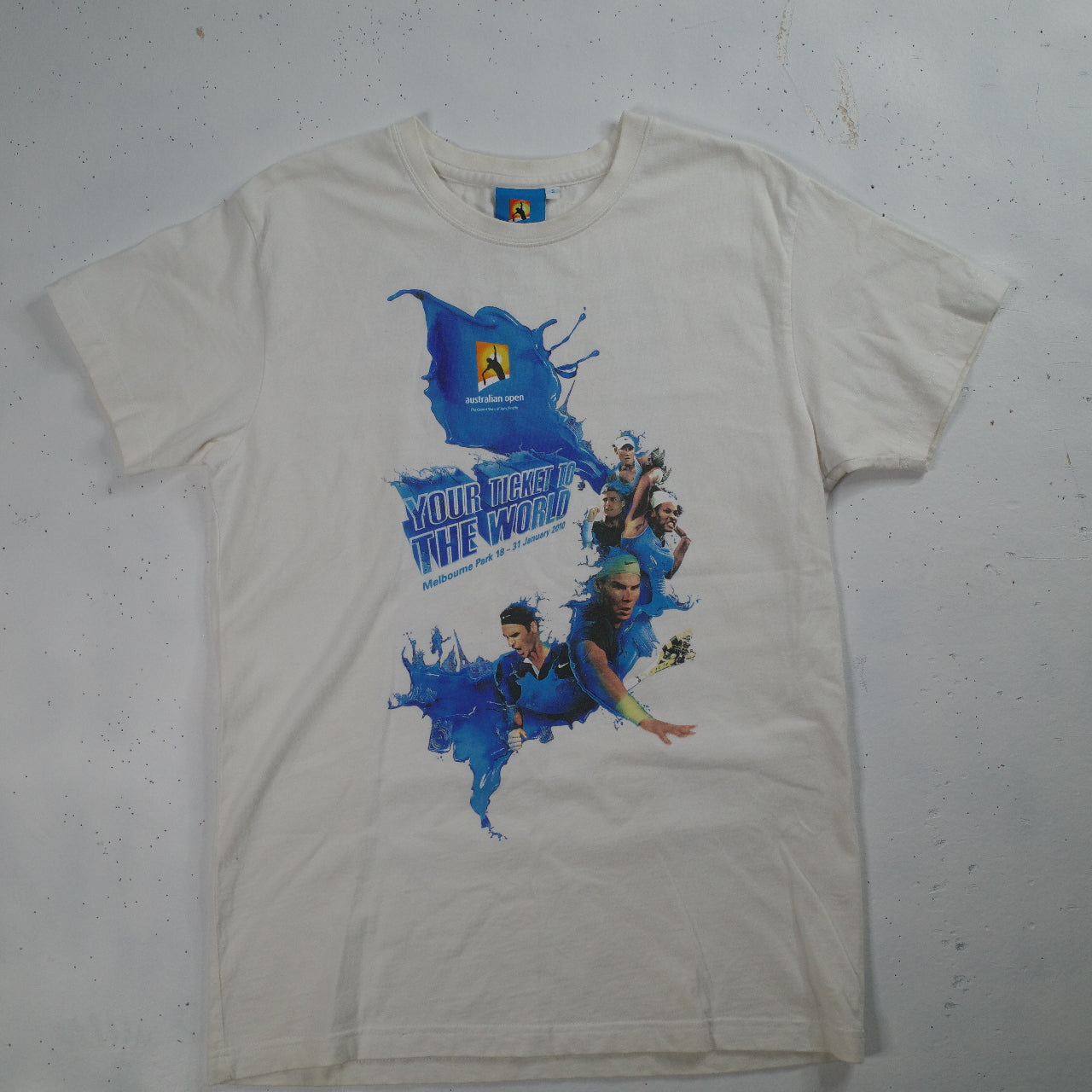 Australian Open 2010 21 Years Winner Back Print T-Shirt White Mens Small