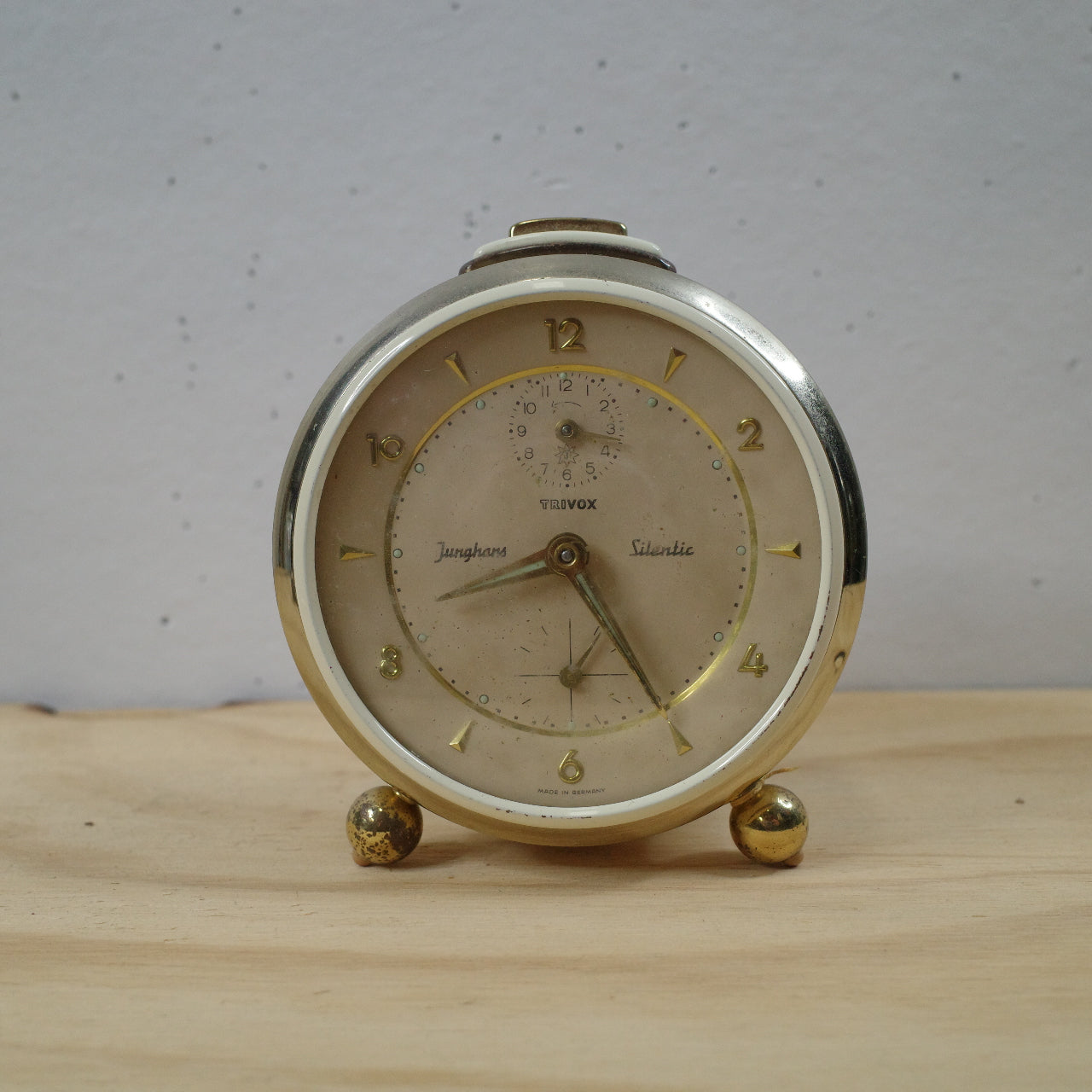 Vintage Junghans Trivox Silentic Silent-Tic Desk Alarm Clock German Made for parts