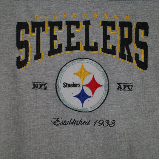 Steelers NFL Pittsburg Team Apparel Grey Crewneck Women's Small