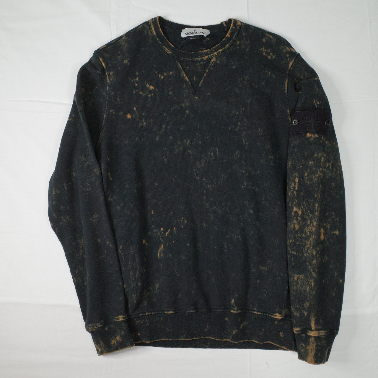 Stone Island OVD Acid Wash Black Sweatshirt Crewneck Mens Small NWT