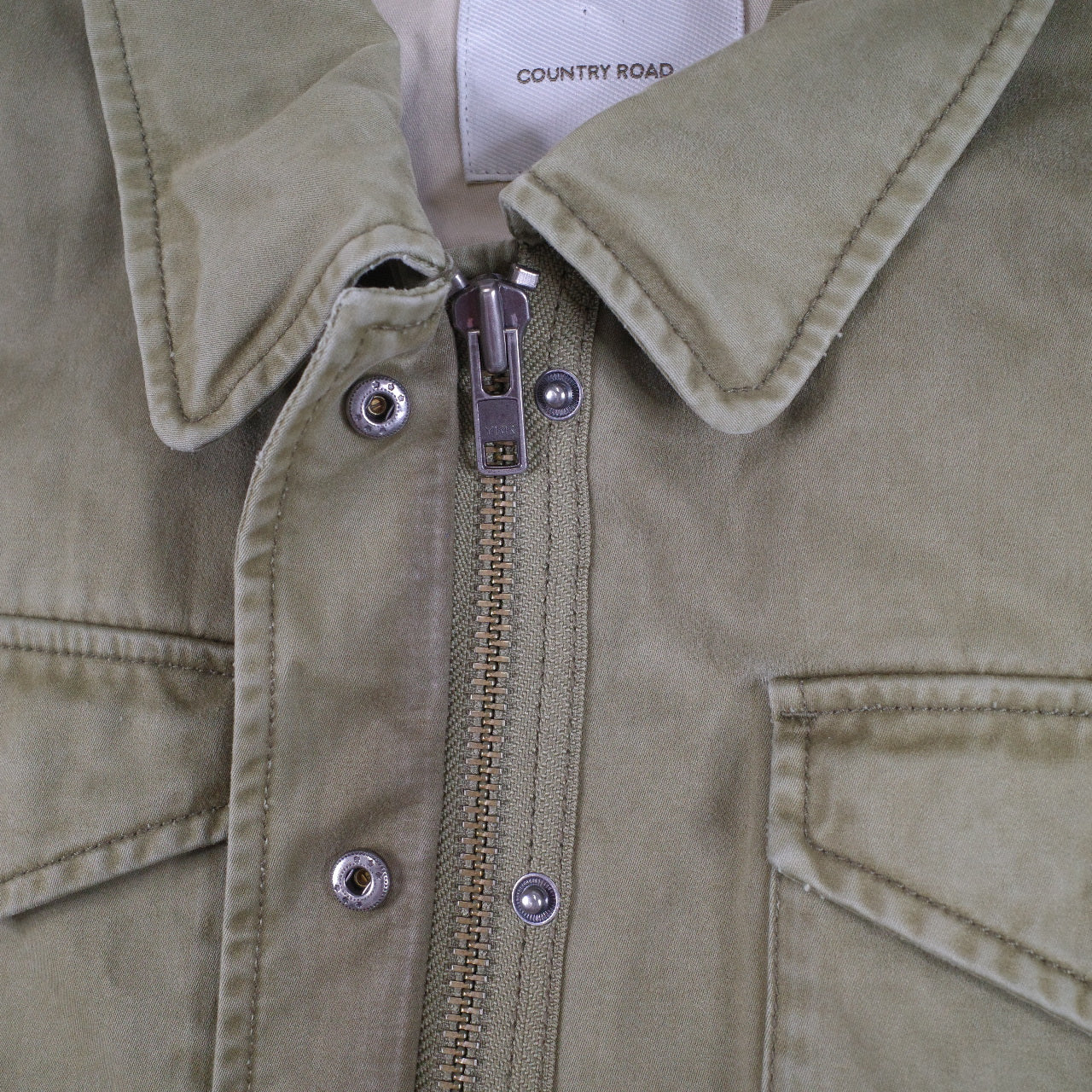 Country Road Military Army Green Jacket Womens XL