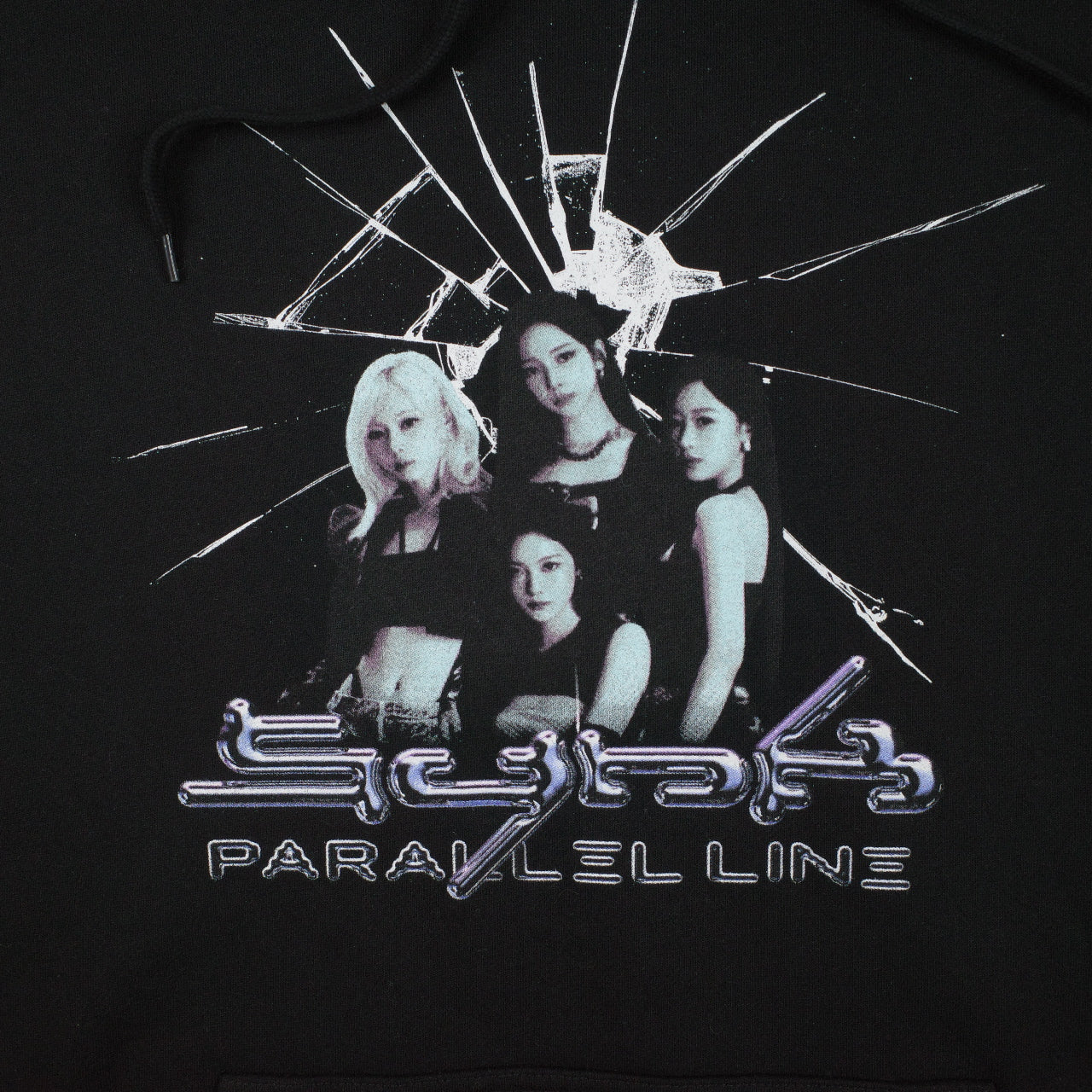 aespa SYNK Parallel Line Australia Tour Dateback Black Hoodie Large
