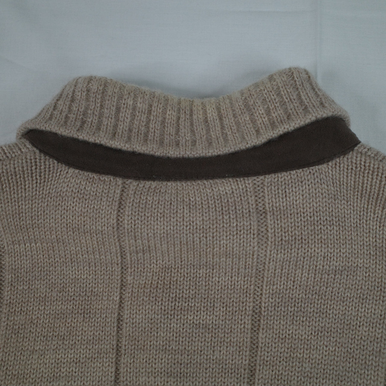 Sovrano Pure Wool Knit Australian Made 90's Collared Light Brown Sweater Men's Large