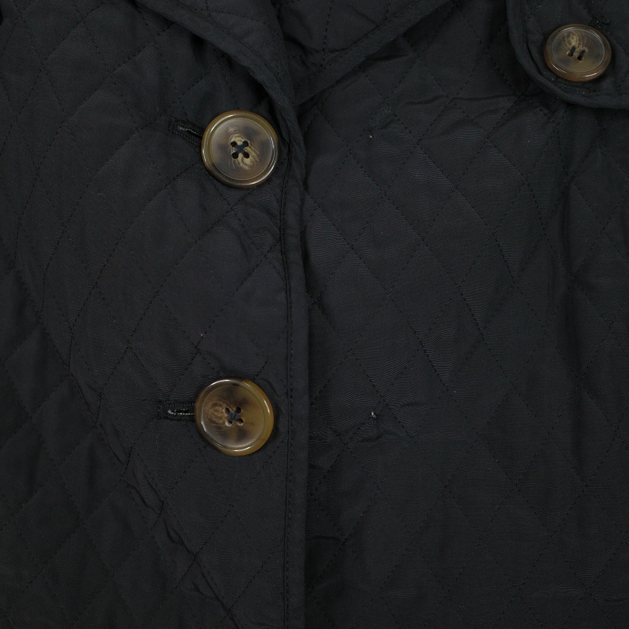 Max Mara Vintage Quilted Black Jacket Missing Buttoms Size 14