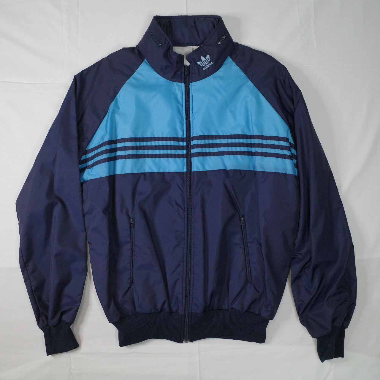 Vintage Adidas 90's New Zealand Made Two Tone Blue Lined Track Set Jacket Pants Mens Medium