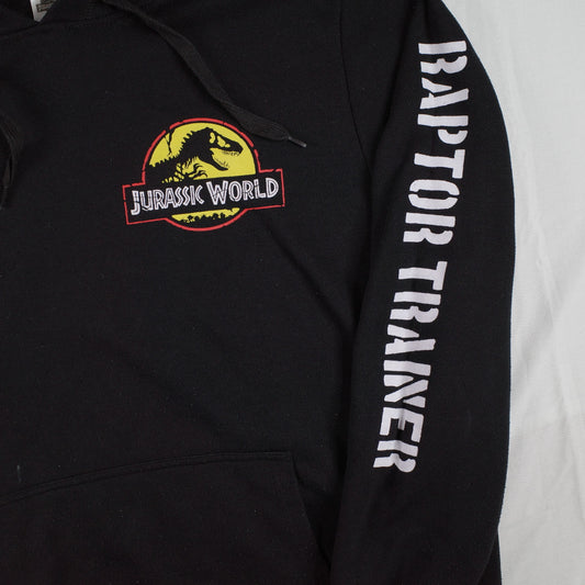 Universal Studios Jurassic World Black Hoodie Dinosaur World Raptor Trainer Mens M