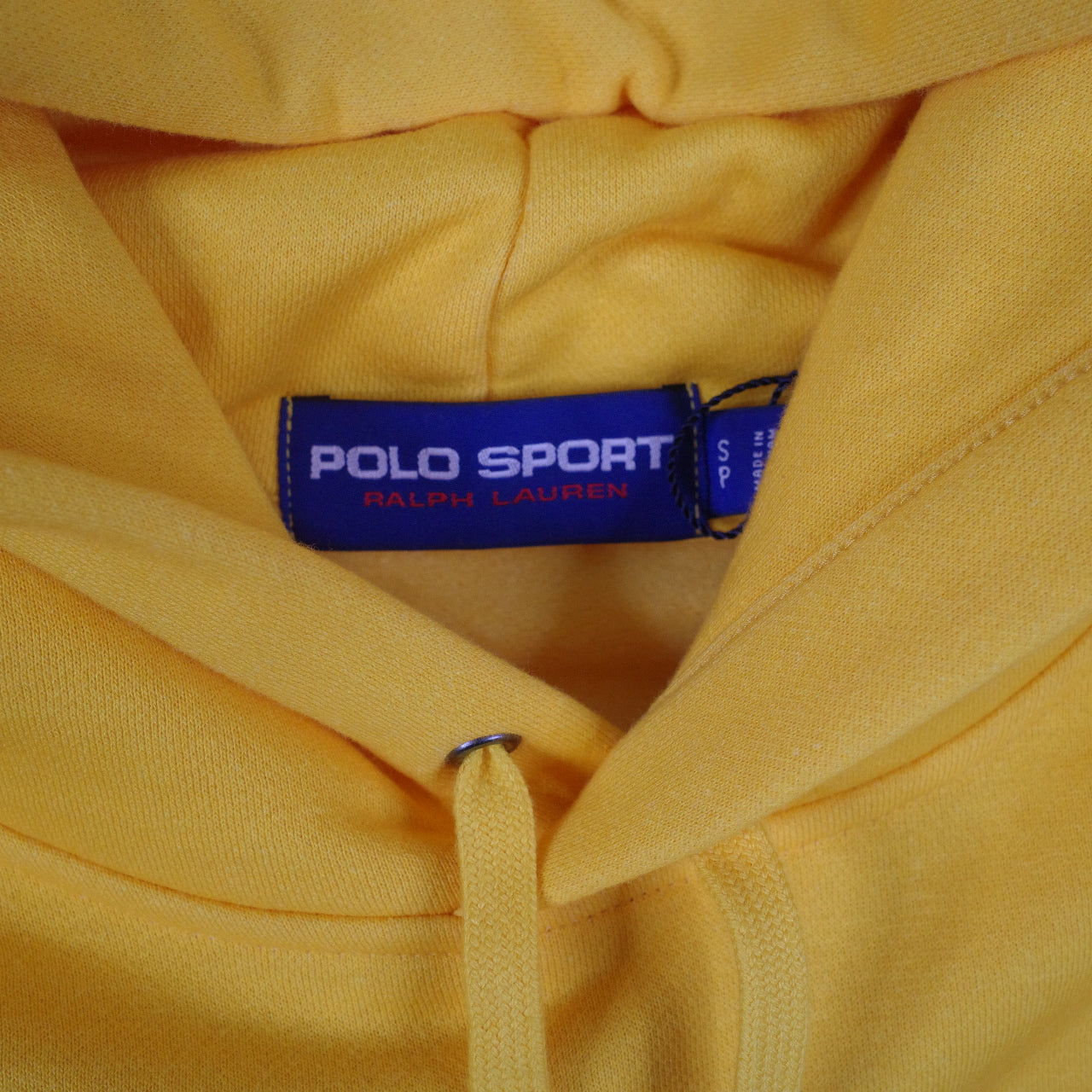Polo Sport Ralph Lauren Motocross 1992 Yellow Fleece Hooded Sweatshirt Hoodie Mens Small NWT