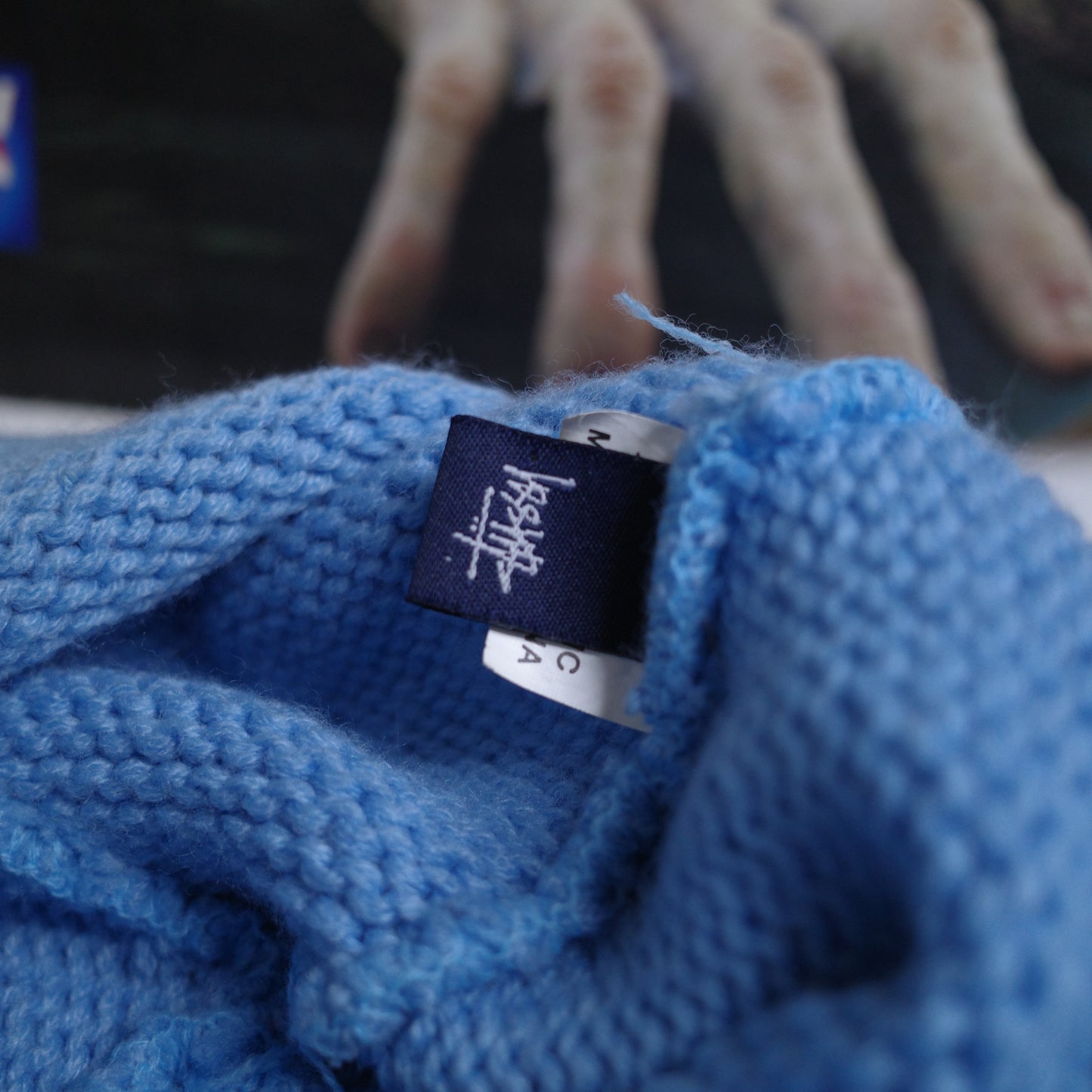 Stussy Australia Tag 00's Acrylic Knit Baby Blue Beanie