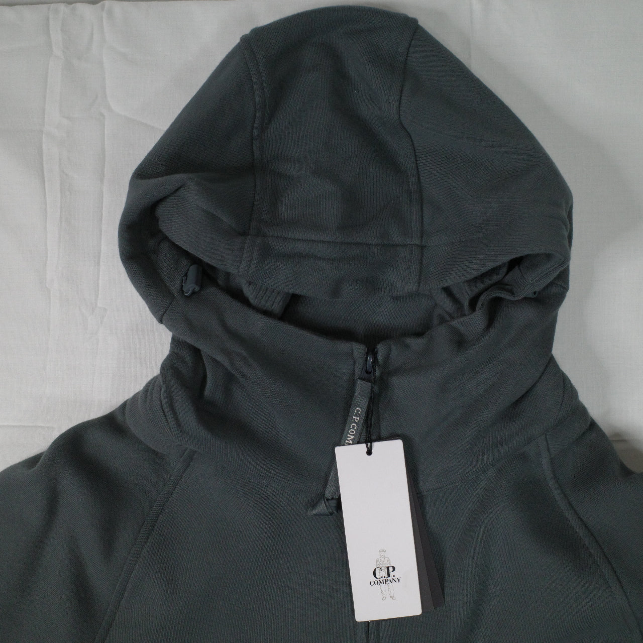 C.P. Company Metropolis Series Diagonal Raised Fleece Hoodie Grey Mens XL NWT