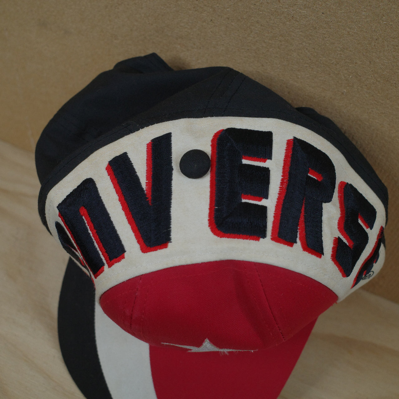 Vintage Converse Snap Back Cap Embroidered White Red Black Hat