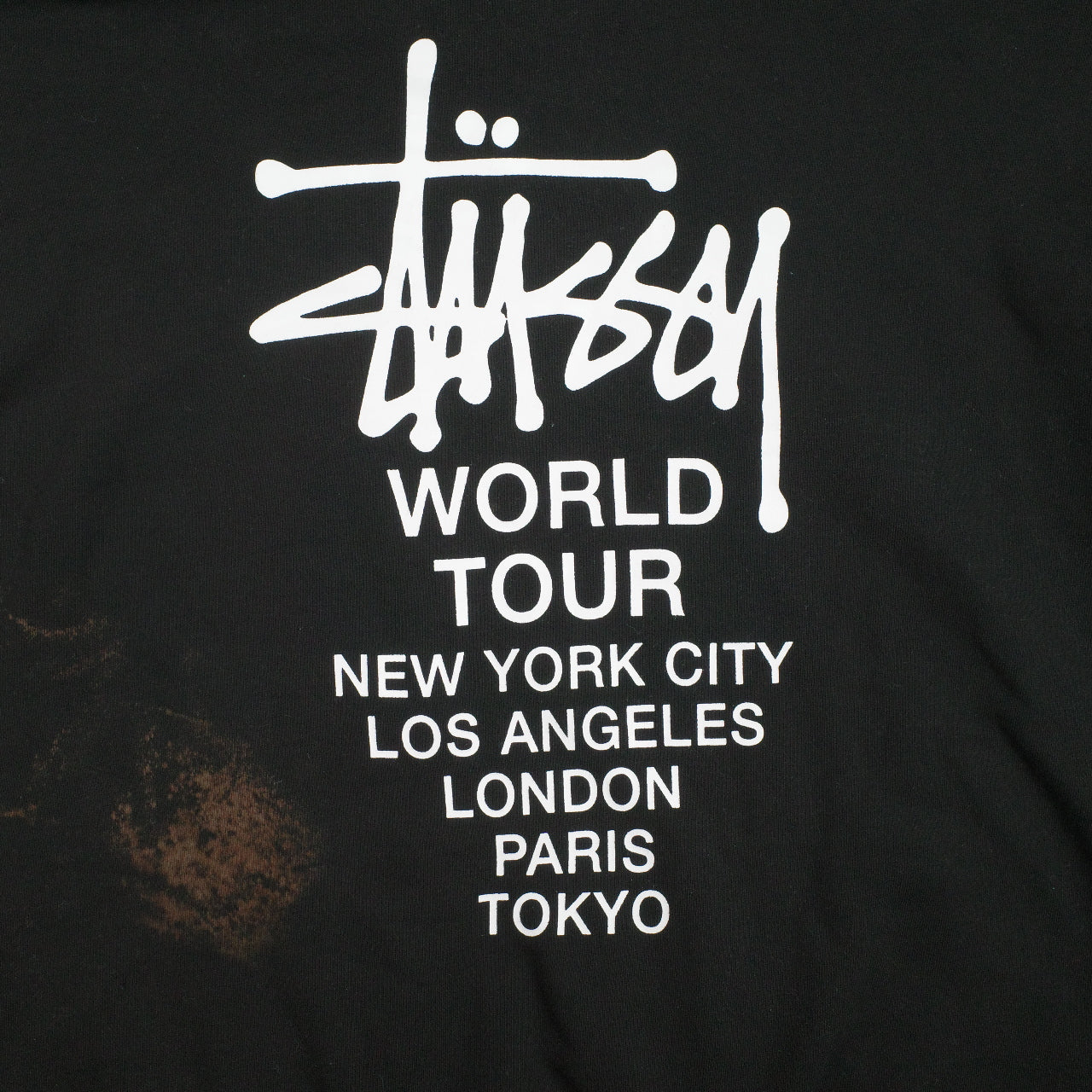 Stussy Australia Black World Tour Black Hoodie Sweater Pullover Mens Small