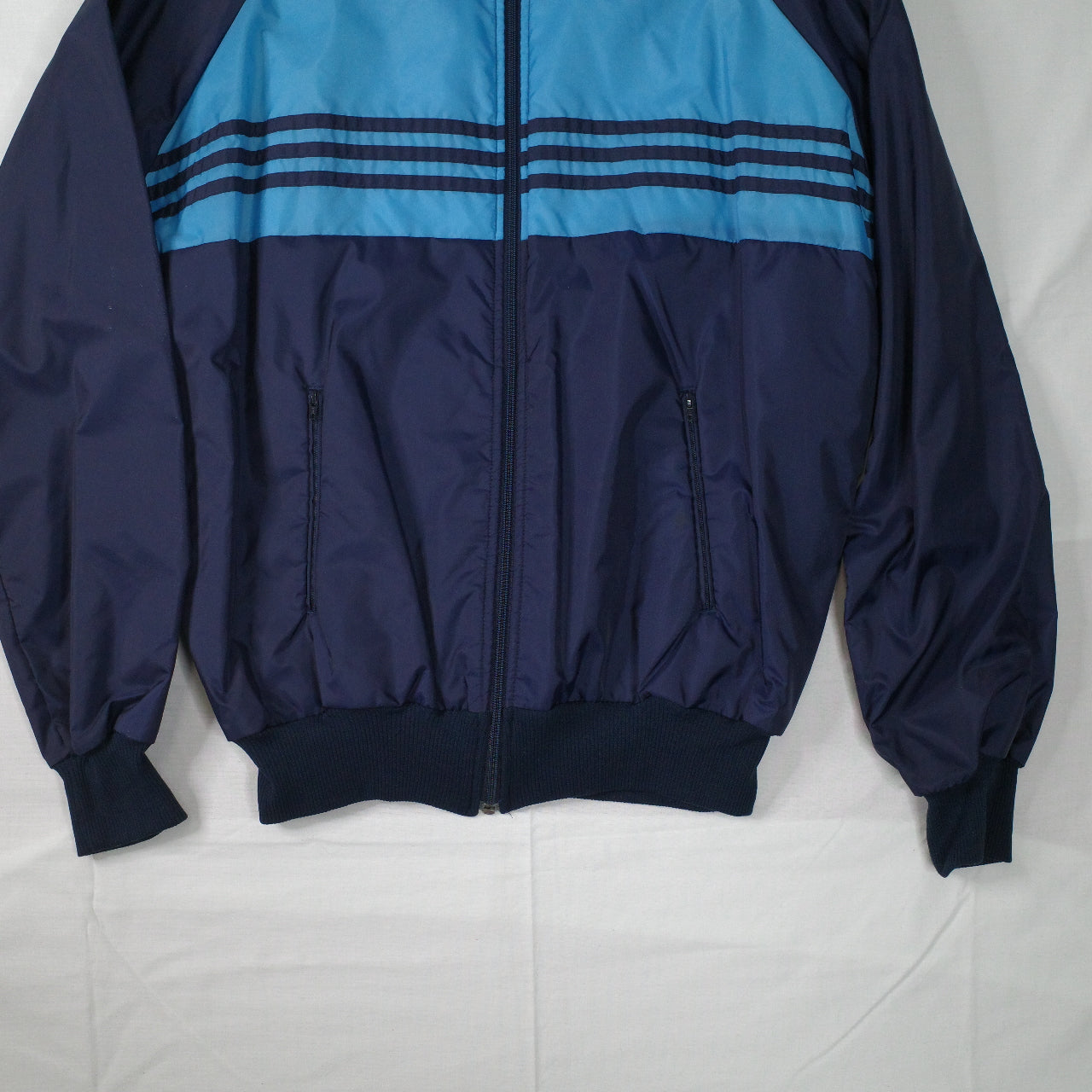Vintage Adidas 90's New Zealand Made Two Tone Blue Lined Track Set Jacket Pants Mens Medium