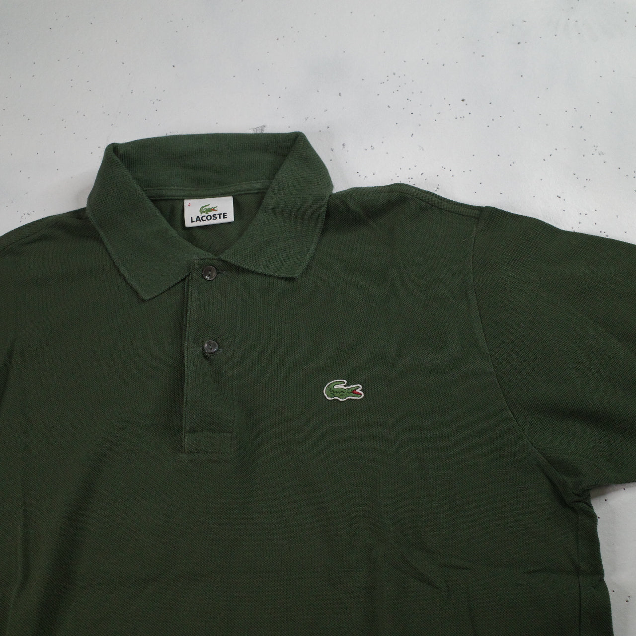 Vintage Lacoste Polo Shirt Dark Green Short Sleeve Mens Size 4 Medium