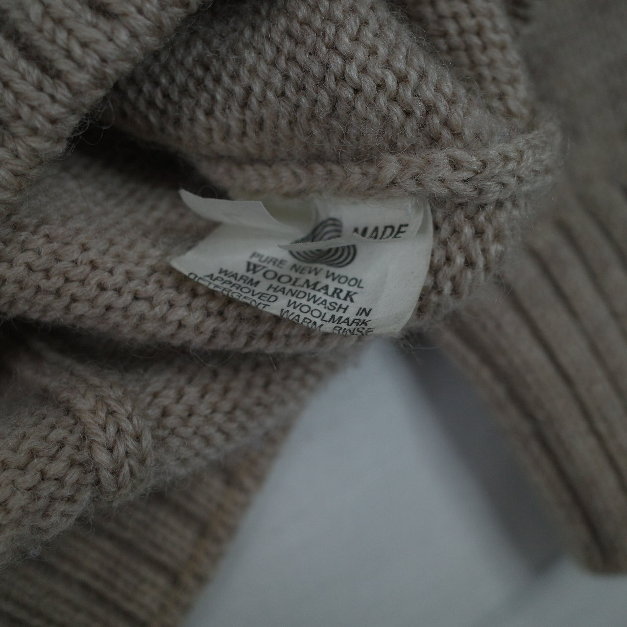 Sovrano Pure Wool Knit Australian Made 90's Collared Light Brown Sweater Men's Large