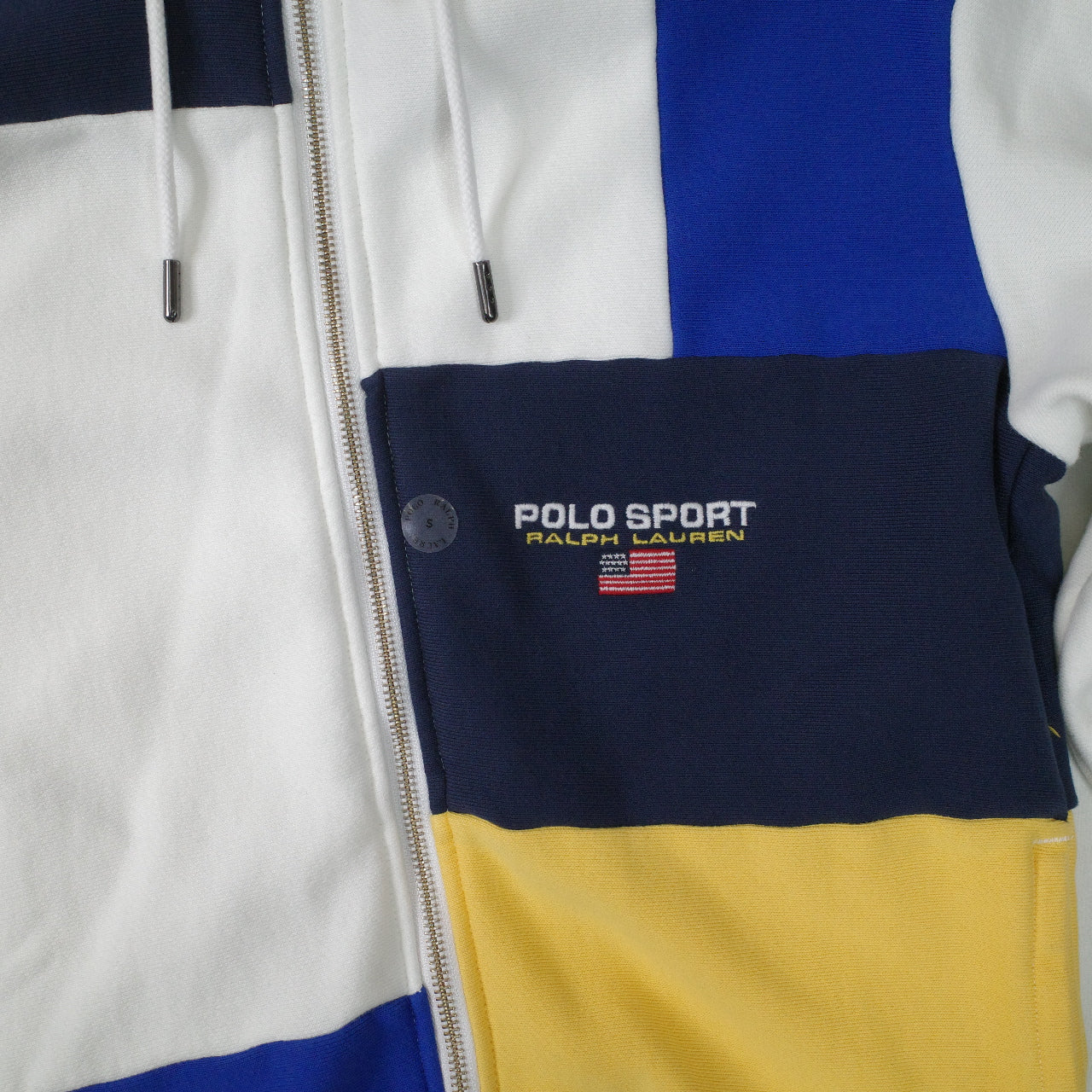 Polo Ralph Lauren Colour Block Multi Color Zip Hoodie Mens Small NWT