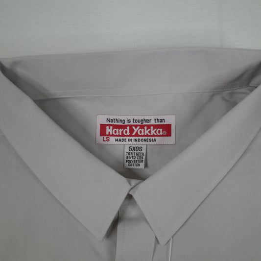 Hard Yakka Y07590 Permanent Press Poly Cotton Shirt Long Sleeve Beige Mens 5XL