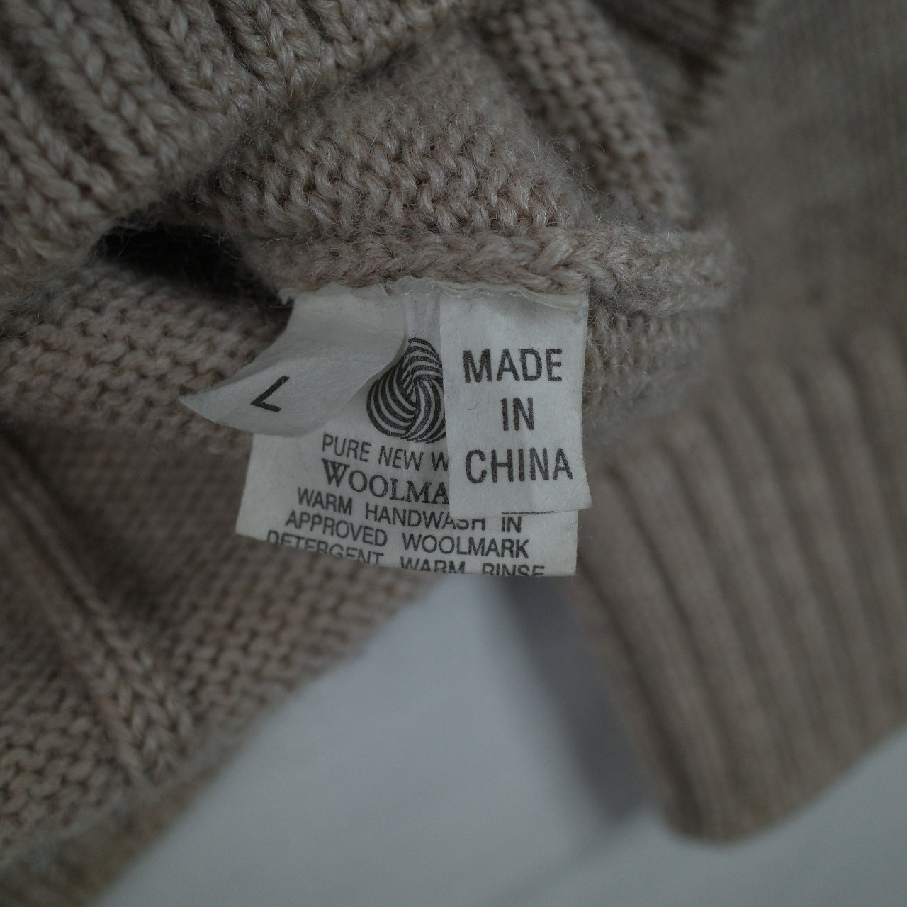 Sovrano Pure Wool Knit Australian Made 90's Collared Light Brown Sweater Men's Large